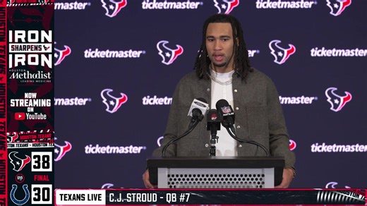 Texans Head Coach DeMeco Ryans and QB C.J. Stroud speak to the media following Week 18 game vs Indianapolis Colts. | Houston Texans