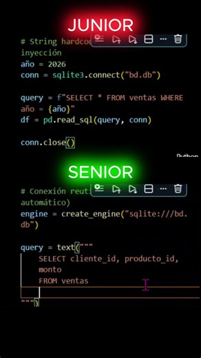 ¿Conectas Python con SQL así? Así lo hace un SENIOR (sin escribir SQL a mano) #python #sql