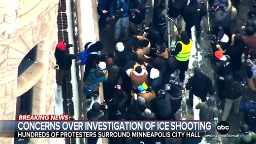 Thousands of protesters returning to the streets hours after a Federal judge placed limits on what immigration agents can do to peaceful demonstrators. Matt Rivers reports from Minneapolis. https://abcnews.link/5qqziwx | ABC World News Tonight with David Muir