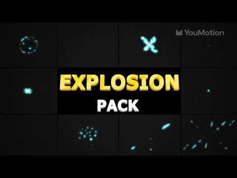 2D Explosion Elements on green screen (Free Template Drop)
