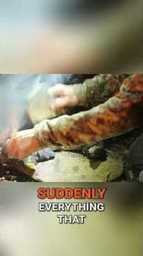 Roasting a moose femur on the campfire then cracking it open with a rock