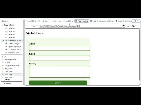 CSS Form Styling Tutorial | Style HTML Forms with Input, Focus & Button Effects