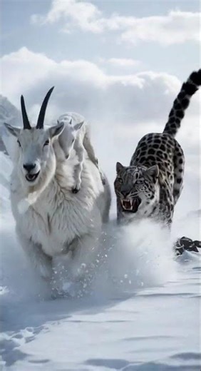 Mother Goat Saves Her Baby From Deadly Snow Leopard 😱