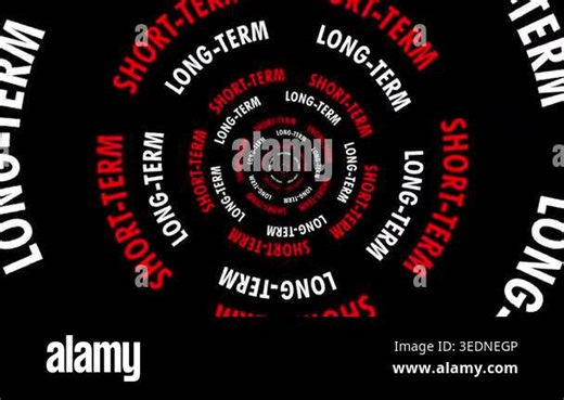 Infinite tunnel of Short-Term and Long-Term words looping on a black background Stock Video Footage - Alamy