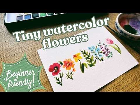Watercolor flowers in rainbow order - beginner friendly!