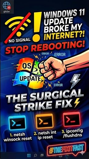 No Internet After Windows 11 Update? DO THIS. ⚡ #TheFixItFast