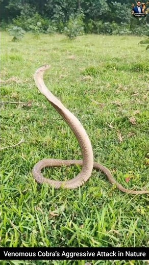 Venomous Cobra's Aggressive Attack in Nature #snake #cobra #wildliferescue #rescueefforts