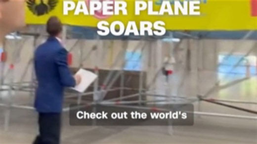 World's largest paper airplane takes flight