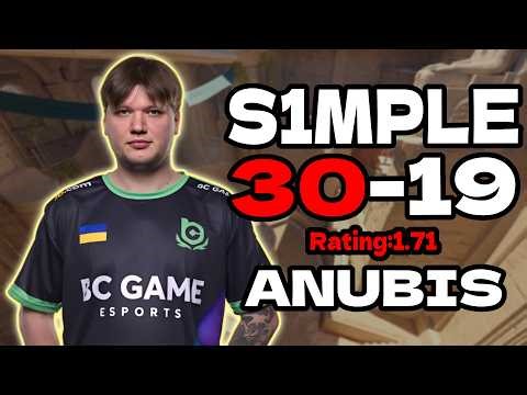 🔥s1mple 30-19 | Rating 1.71 | Matchmaking | anubis | Mar 29, 2026