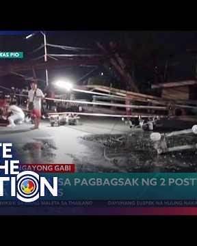 Dalawa ang sugatan sa pagbagsak ng dalawang poste sa Navotas | SONA