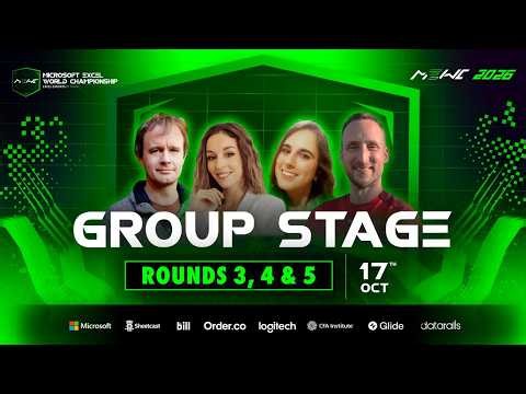 Microsoft Excel World Championship 2026 - Group Stage Rounds 3, 4 & 5