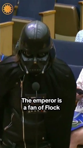 Man dressed as Darth Vader advocates for use of Flock cameras to “surveil the rebel scum” #shorts