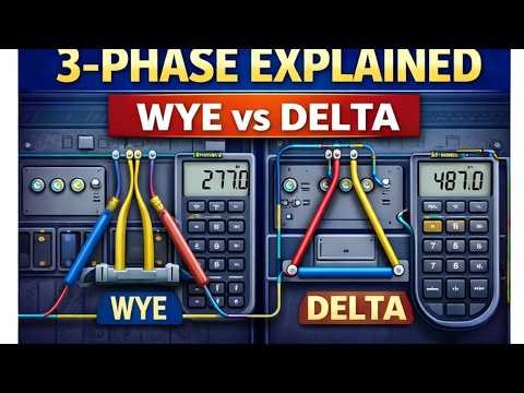 Three-Phase Power Explained: Wye vs Delta + The √3 Trick (Fast)