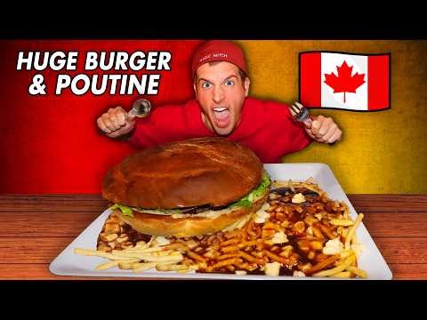 Battling This MONSTER Burger & Poutine Challenge in Canada!