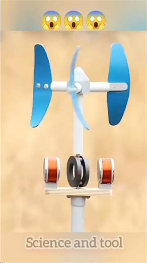 😱😱Free Energy? 💡 DIY Wind Turbine for Science Fair Project#shorts