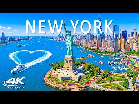[4K] New York 🇺🇸 Manhattan Skyline, Statue of Liberty & Landmarks Views