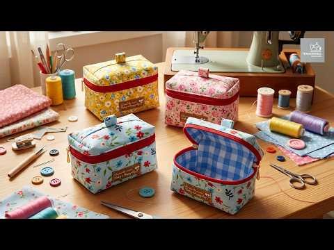 DIY Mini Zipper Pouch | Cute Box Pouch with O-Ring & Bias Finish