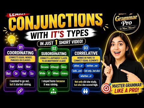 Conjunctions 101: The Glue of English Grammar!#education #grammar #englishlearningclass