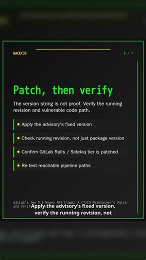 GitLab's Two 9.9 Regex RCE Flaws: A CI/CD Maintainer's Patch and Verify Playbook