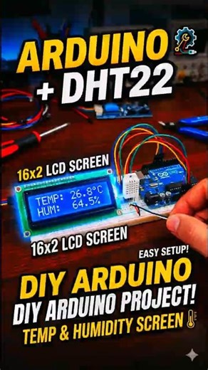Arduino Temperature & Humidity Monitor 🌡️💧#DHT22 #Arduino #TemperatureSensor #HumiditySensor #ece