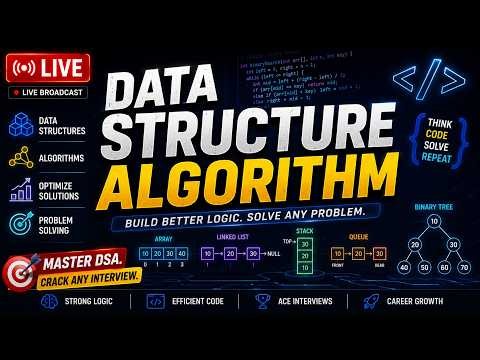 Data Structures & Algorithms LIVE 🚀 | DSA for Beginners | Learn DSA Step by Step