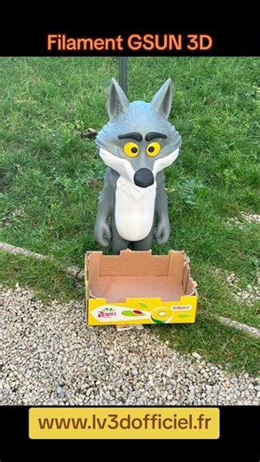 Le loup de intermarché imprimé en 3D de 80 cm de haut. #3d #lv3d #imprimante3d #impression3d