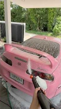 Washing My Pink Supra MK4 💦 ASMR