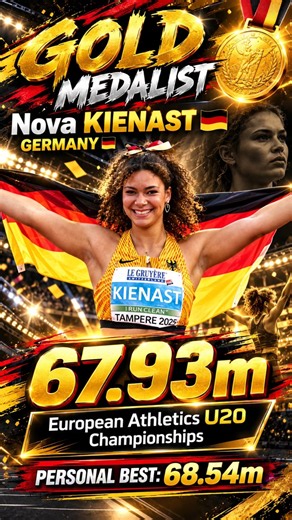 🇩🇪 NOVA KIENAST 🇩🇪 | 67.93m GOLD MEDAL PERFORMANCE 🥇 | U20 EUROPEAN ATHLETICS CHAMPIONSHIPS