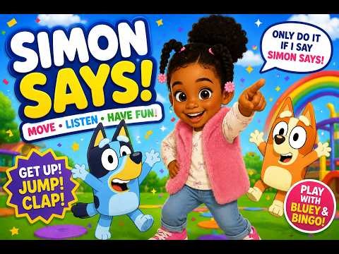 🐶 SIMON SAYS Challenge with Navy Lee, Bluey & Bingo 🎉 Interactive Kids Game | DannyGo! Brain Break