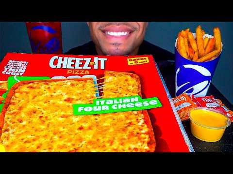 TACO BELL X CHEEZ IT EATING NACHO CHEESE FRIES BIG BITES JERRY MOUTH SOUNDS