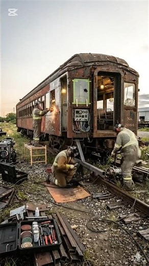 👉 Abandoned Rail Car Fully Restored | Cinematic Timelapse Transformation#railrestoration #train