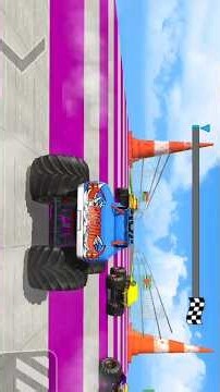 #monster #truck #usa #shorts MONSTER TRUCK VS IMPOSSIBLE MEGA RAMP! 😱🚚