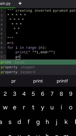 How to Code/create an Inverted Pyramid in Python! 🐍🔻in the simplest way