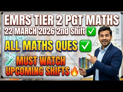 EMRS PGT Maths Tier 2 Exam Analysis (22 March 2026 - 2nd Shift) | Full Paper Solutions ✍️ Deepak Sha