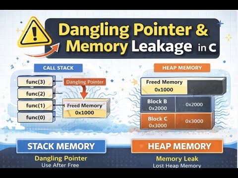 Dangling Pointer | Memory Leak | Stack vs Heap Explained in C