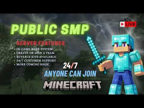 MINECRAFT LIVE NEW BEST PUBLIC SMP | CRACKED PUBLIC SMP 24/7 SERVER | JAVA + PE + BEDROCK #live