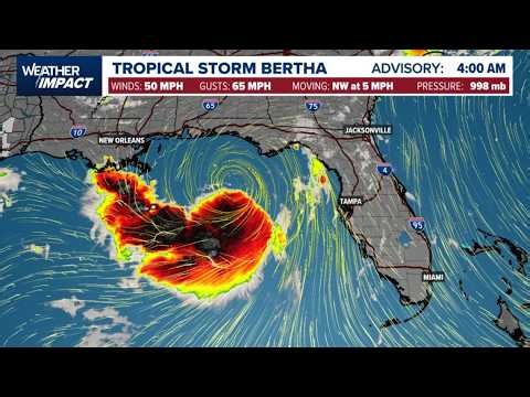 Tropical Storm Bertha | Live radar, forecast cone and tracking spaghetti models