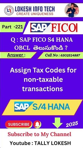 SAP FICO S4 HANA (OBCC) #sap #sapfico #sapclasses #sapkadapa #saplokesh #learnsap #saptraining