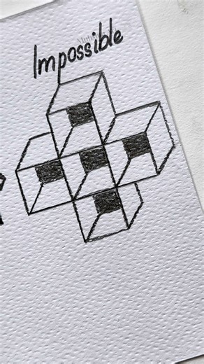 How to draw cube✏️ easy to impossible #shorts #craft #art #drawing