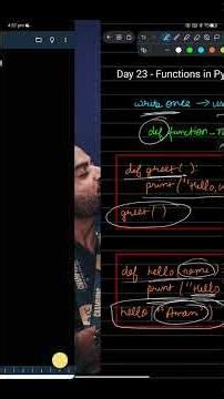 Python Day 23 | Functions in Python | def & calling