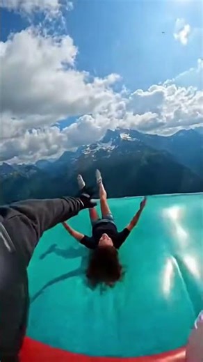 Bodycam POV Cliff Slide 🌄 Girl’s Near-Miss Airbag Moment #CliffAirbag #rdswth