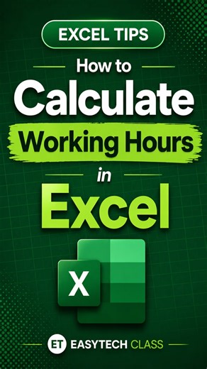 Calculate Work Hours in Excel Like a Pro! #exceltips #exceltricks #excelformula #officework #msexcel