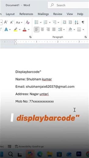 #pr how to create a QR code inmsword
