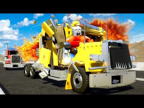 LEGO ROCKET SEMI TRUCK RACE! (Brick Rigs)