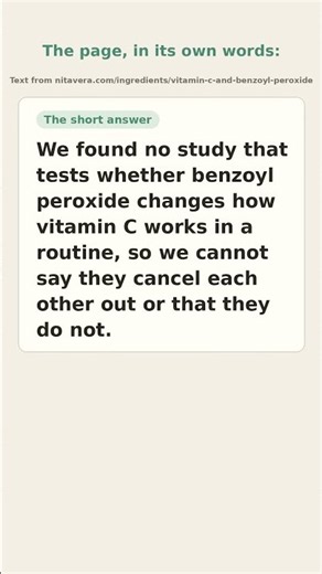 Vitamin C + benzoyl peroxide. Do they cancel each other out?