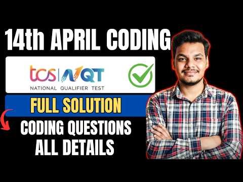 TCS NQT Coding Question | 14th April | Actual TCS NQT Coding Question Asked Solutions 2026