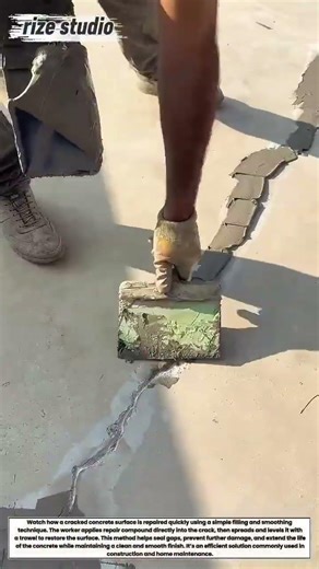 Satisfying Concrete Crack Repair Technique | Fast Floor Fix in Action