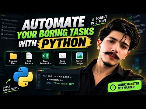 Automate Your Boring Tasks with Python 🐍 | 5 Scripts in 5 Minutes | Python Automation | Python Excel