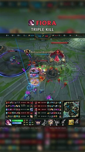 Fiora TRIPLE KILL | KR Master Patch 26.15 #shorts