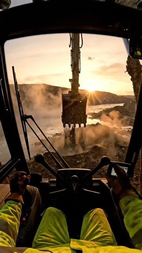 POV Heavy Machinery Workday! 💪 Mud Pushing & Excavator Sunset